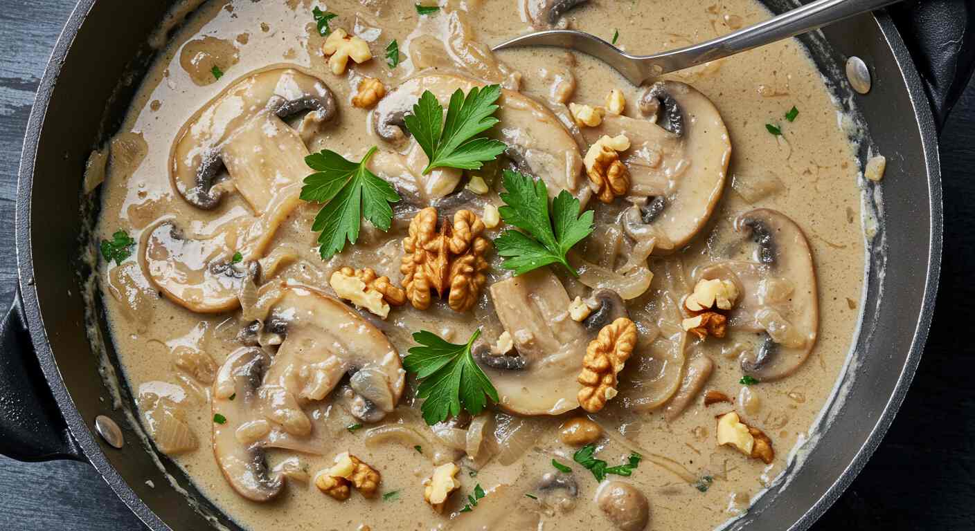 Ragú de Champiñones con Nuez Moscada y Perejil