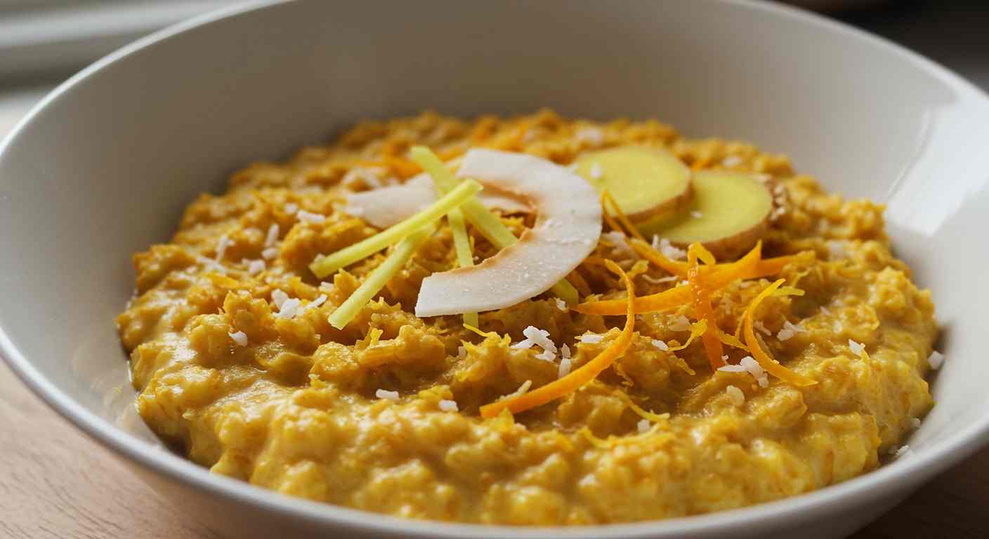 Avena con Jengibre y Naranja, Cúrcuma y Coco