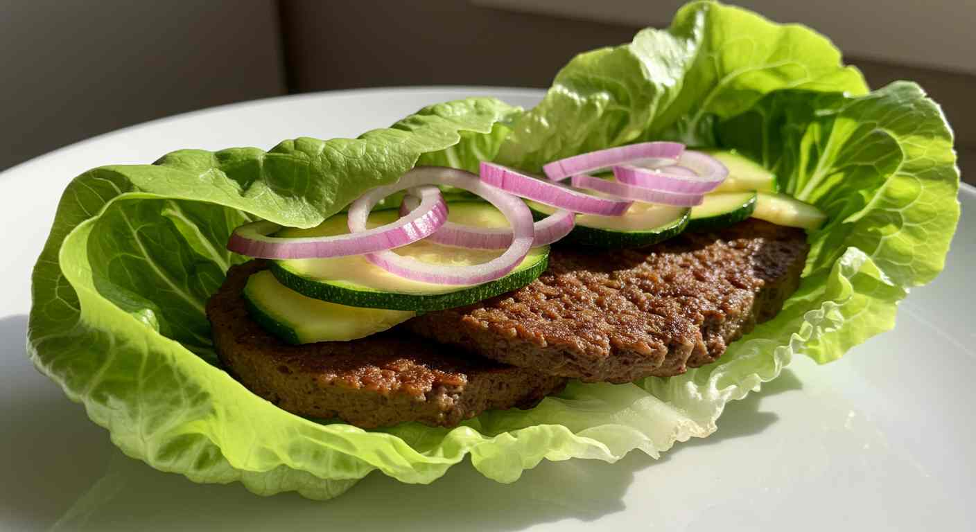 Wraps de lechuga y carne para el desayuno