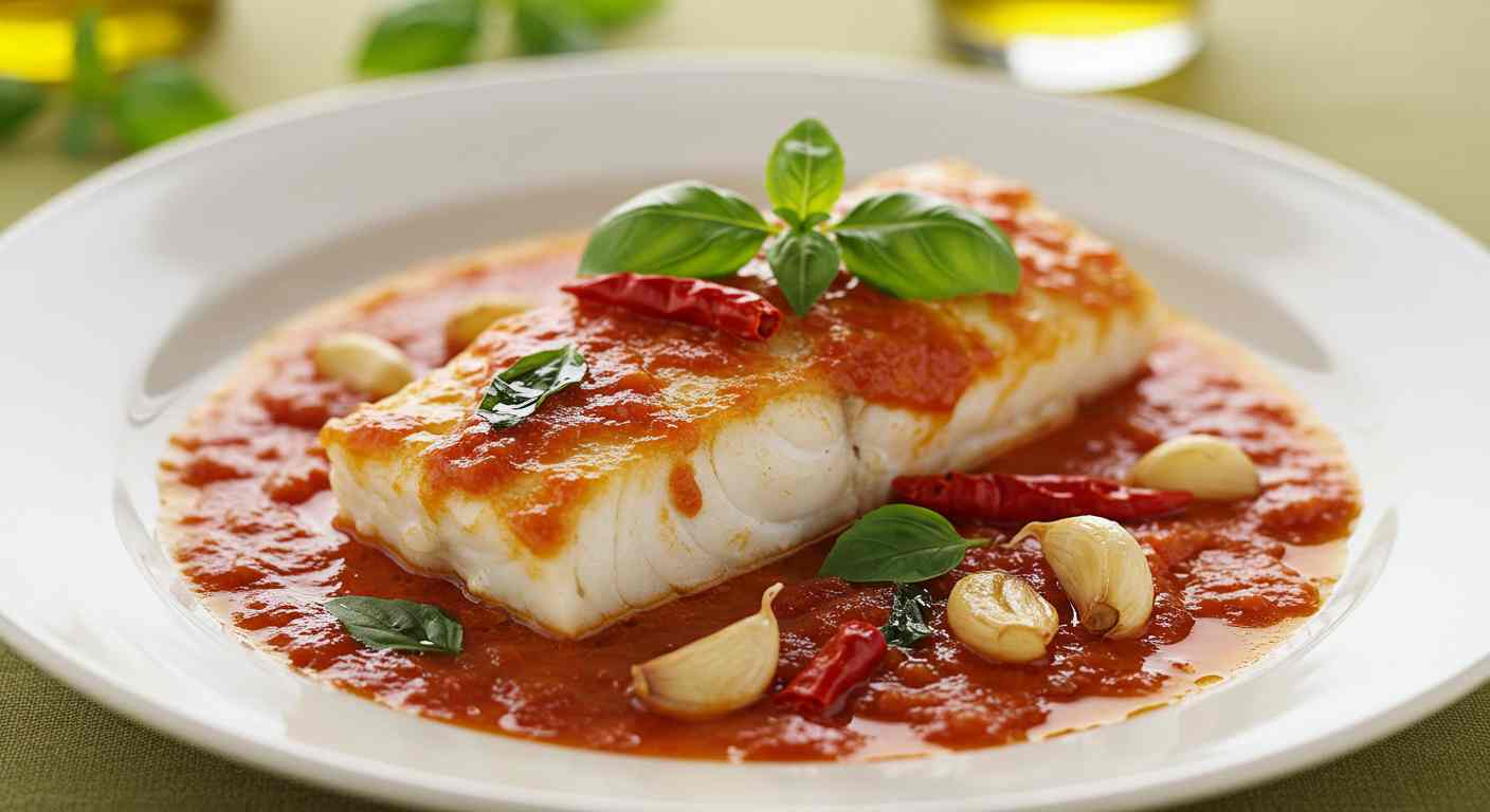 Pescado Blanco en Salsa Arrabbiata - Especial para tiroides