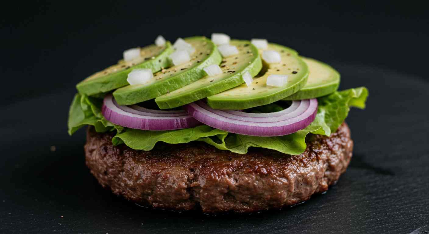 Carne de hamburguesa con aguacate - Especial para tiroides