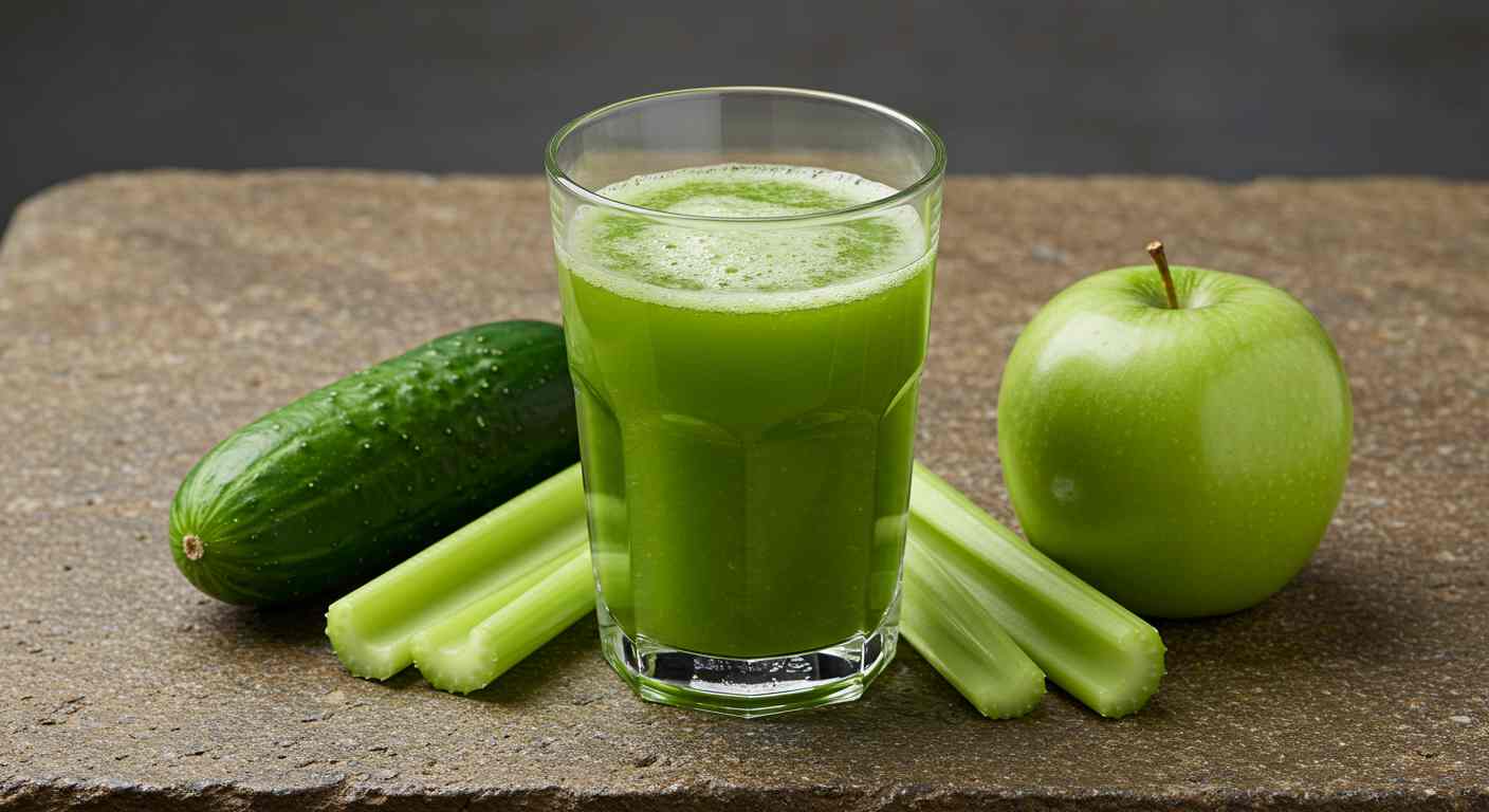 Jugo de Pepino, Apio y Manzana - Quemador de Grasa Natural
