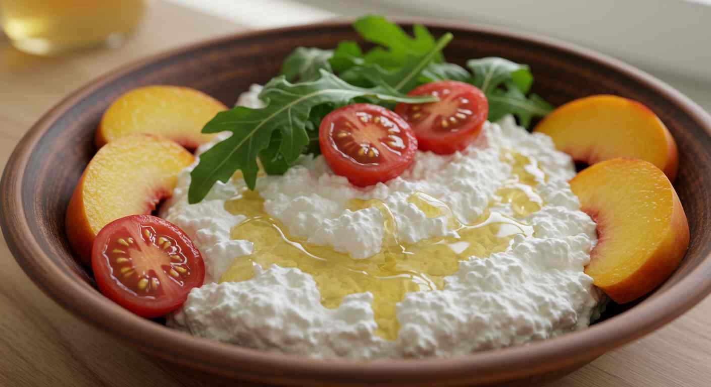 Receta saludable: Ensalada de Requesón y Melocotones a la Plancha - Ideal para Diabéticos - Diabéticos