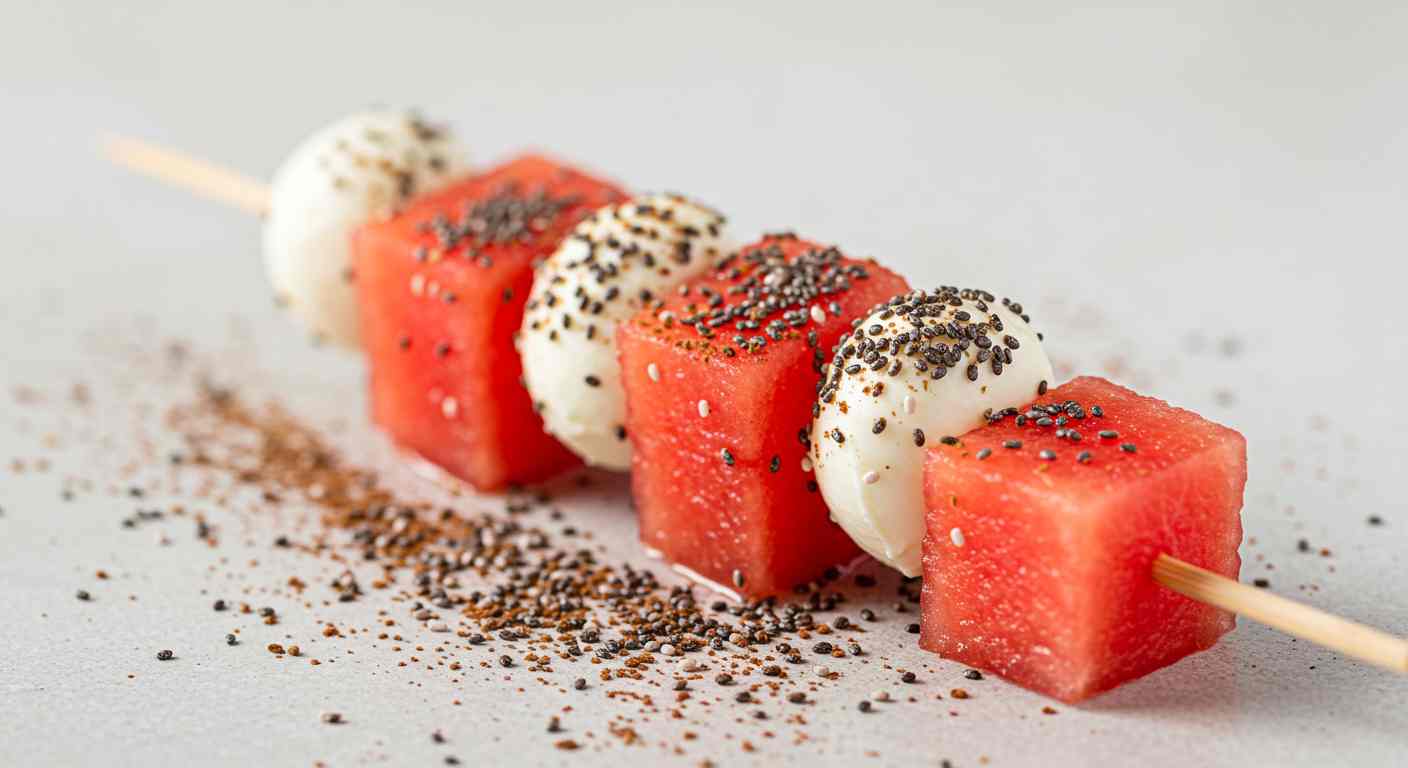 Brochetas de Sandía y Mozzarella - Ideal para Diabéticos