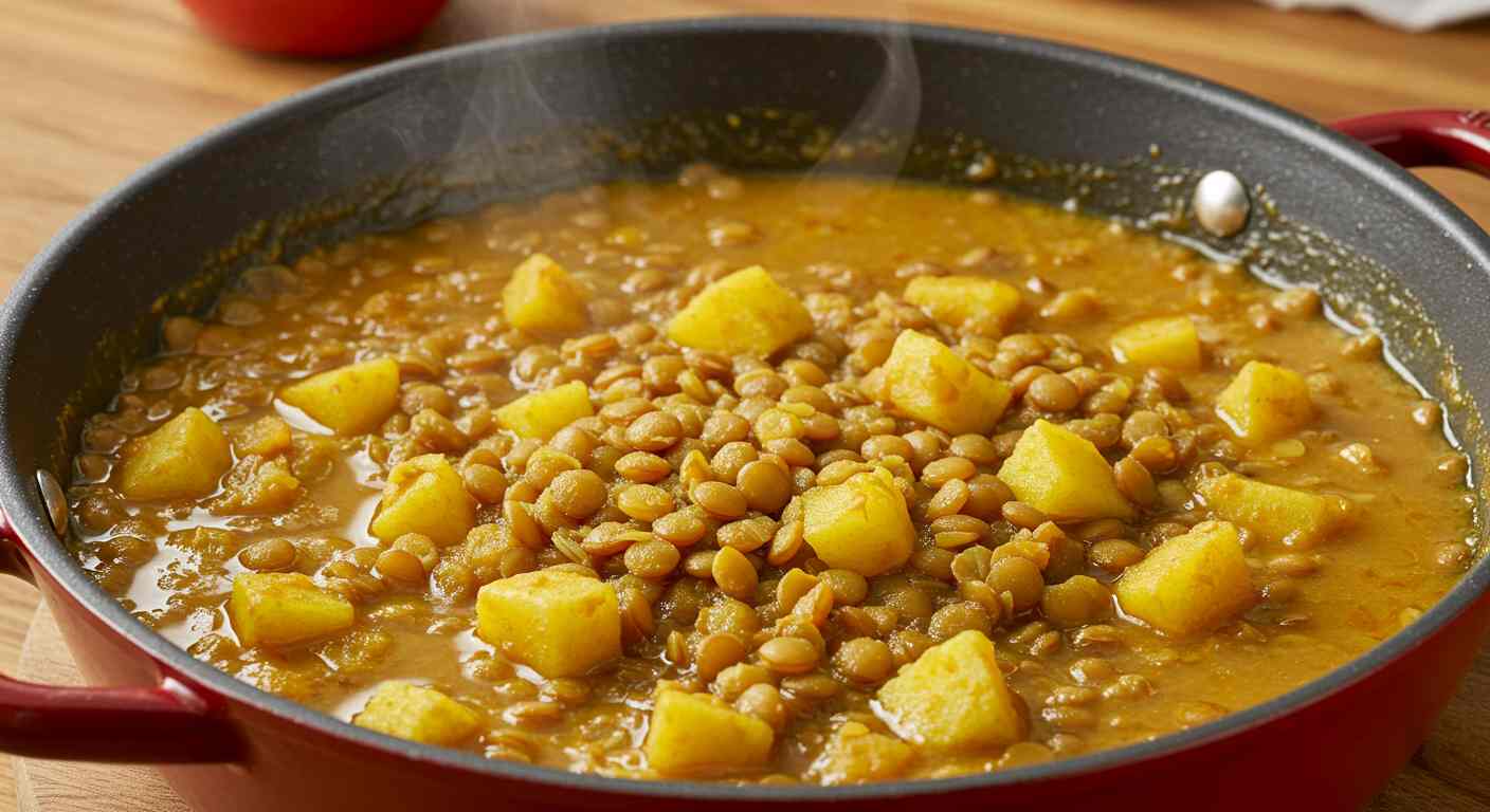 Lentejas al Curry con Manzana - Ideal para Diabéticos