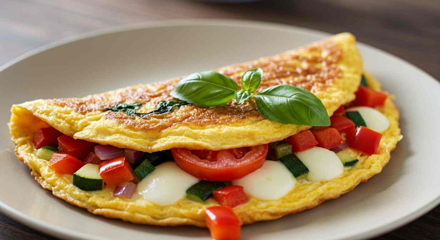 Tortilla con Albahaca y Mozzarella