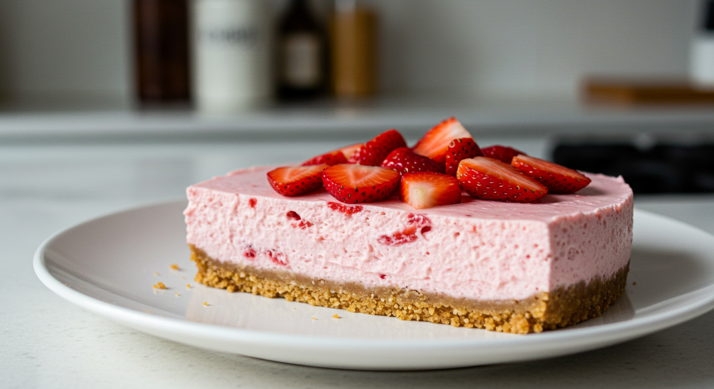 Pastel de Queso y Fresas - Cheesecake Saludable Sin Horno