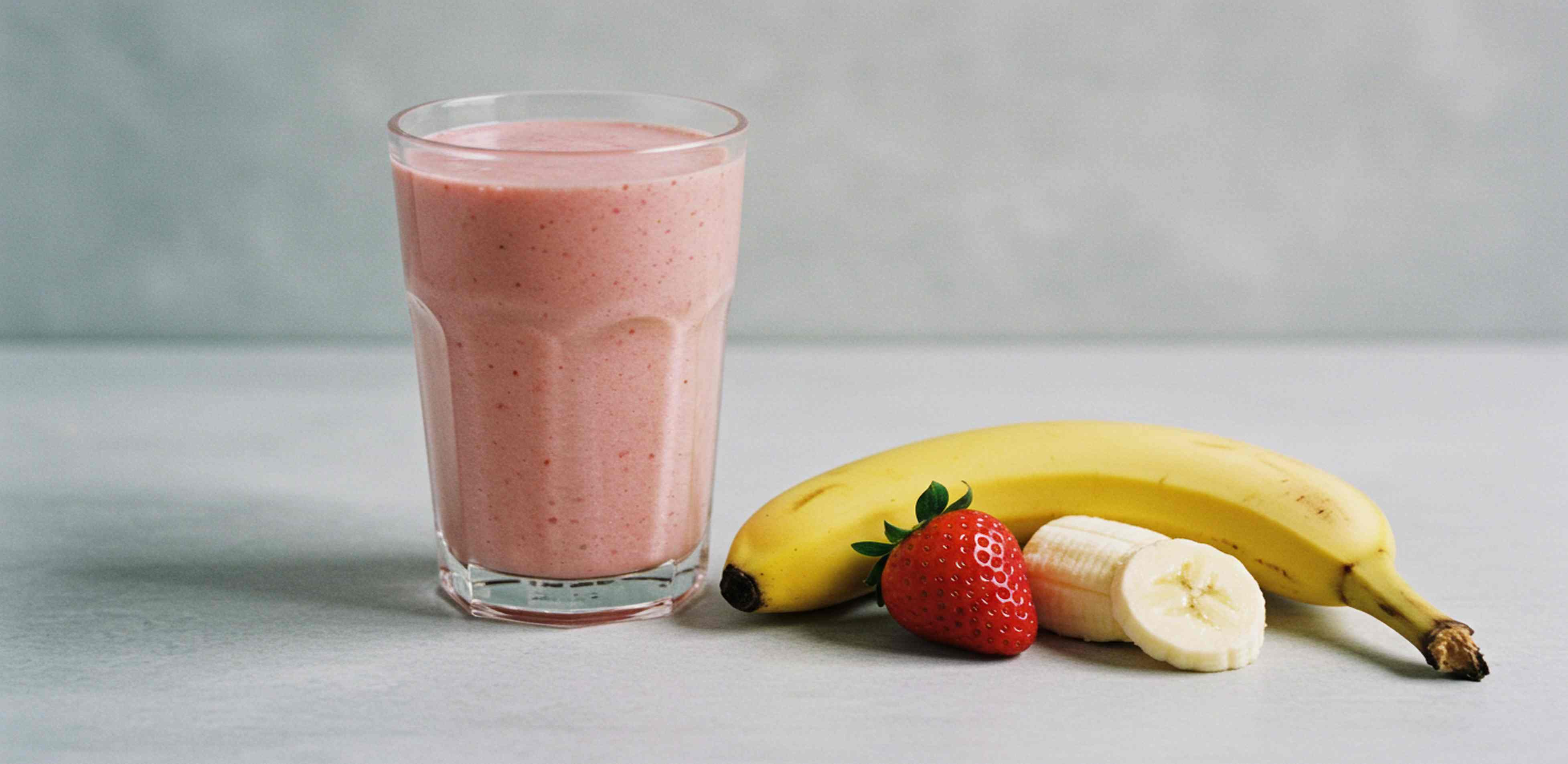 Batido de fresa y plátano