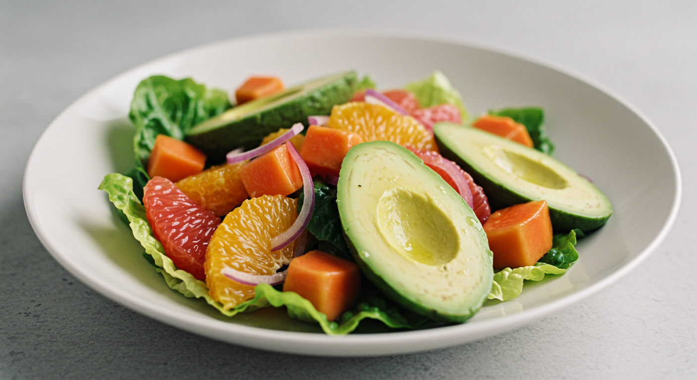 Ensalada de aguacate y frutas