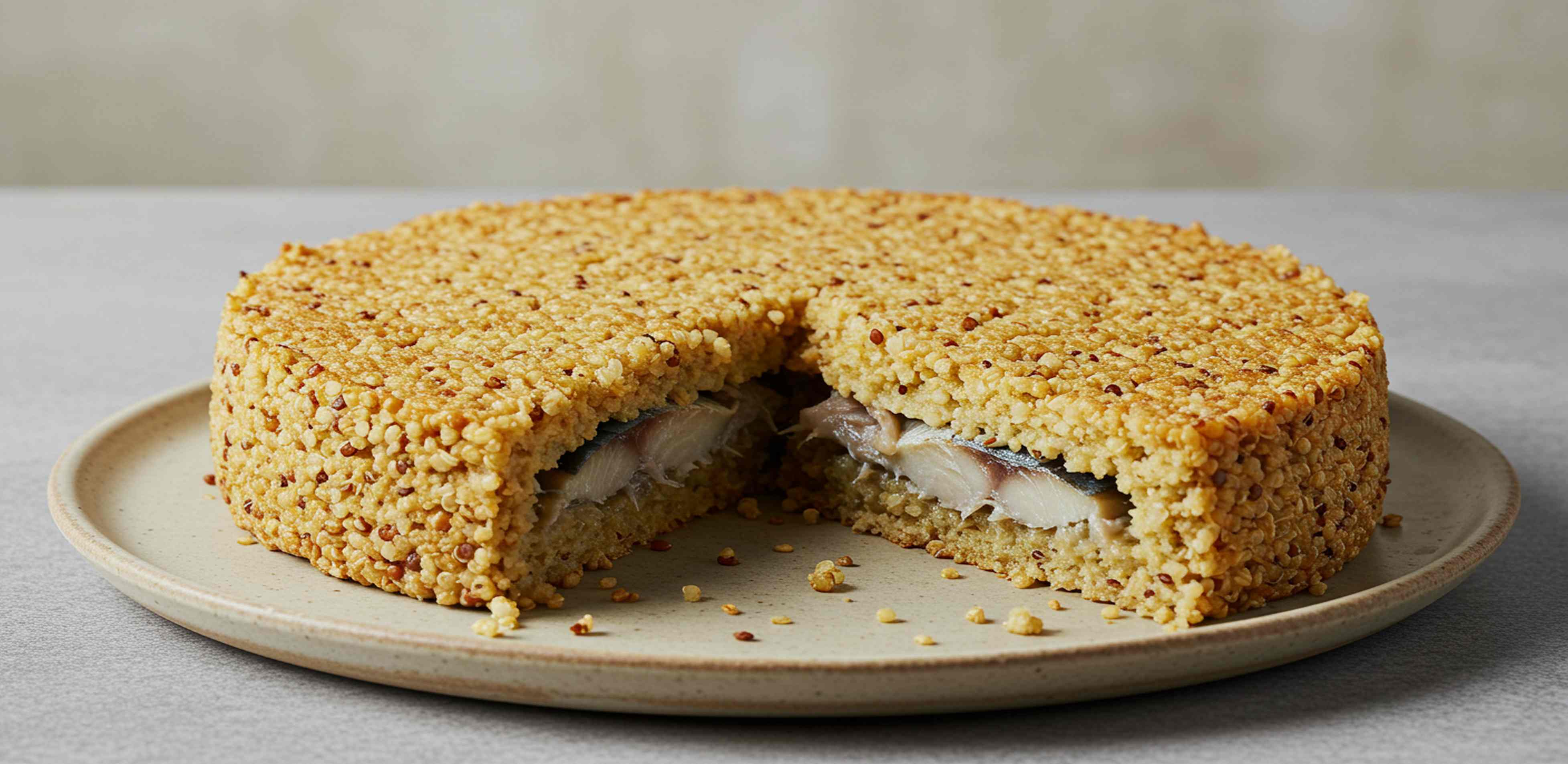 Pastel de Quinua con Relleno de Caballa