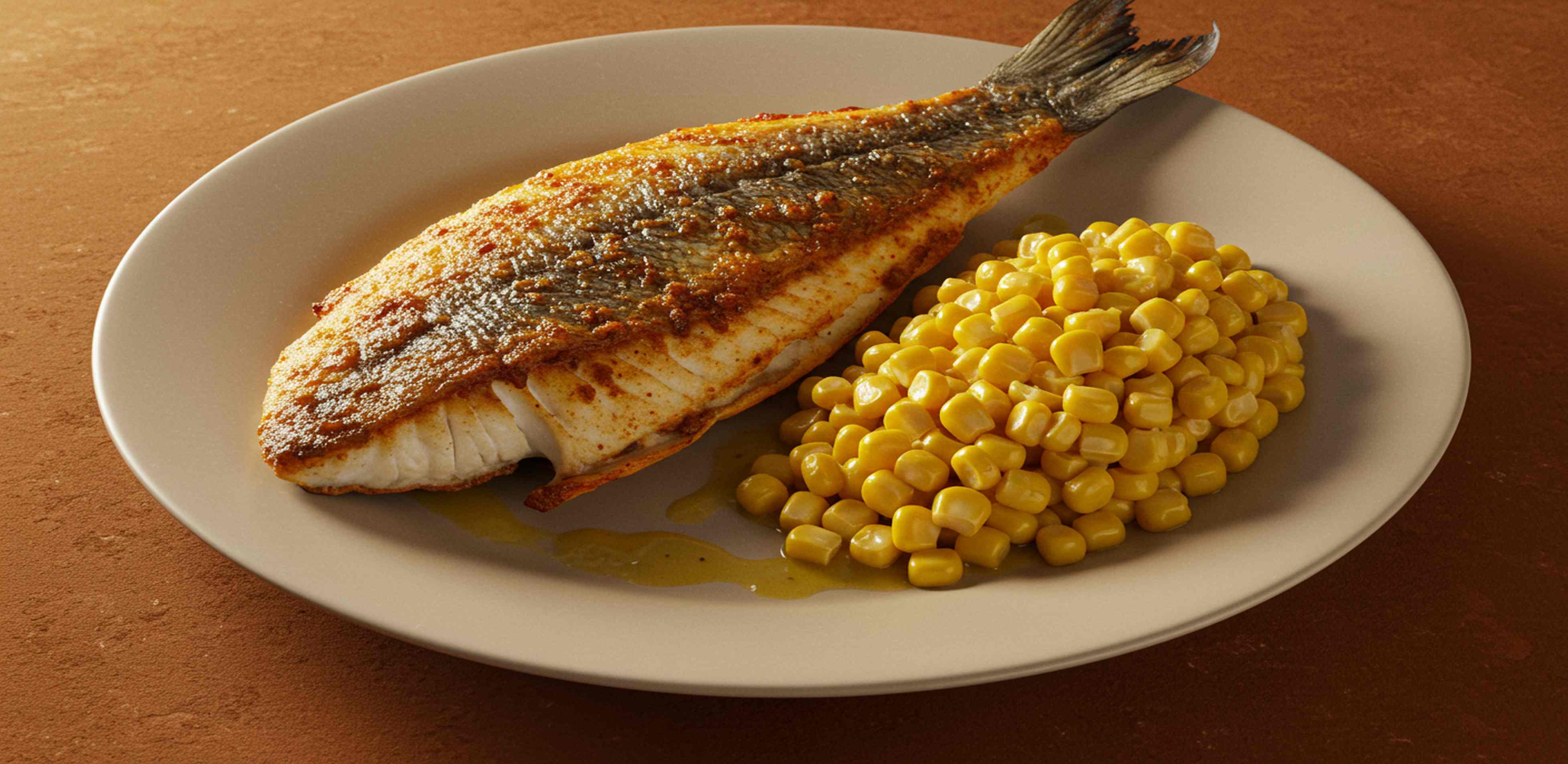 Barbón con Maíz Guisado